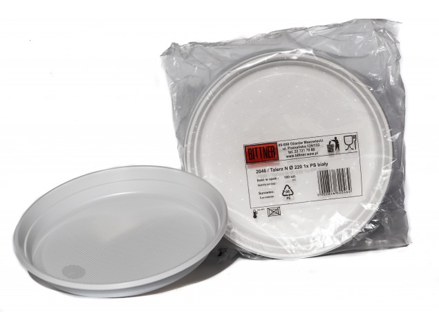 Talerz plastikowy jednorazowy - 100 szt.