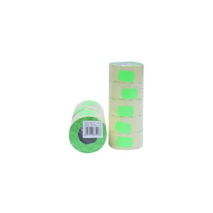 Zielone metki do metkownicy dwurzędowej 26 × 16 mm – 5 rolek