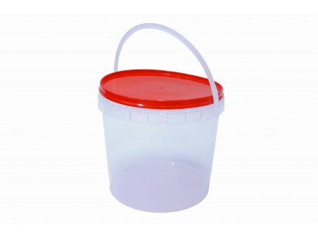 Wiaderko plastikowe 3 l z pokrywką i uchwytem