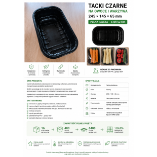 Tacki czarne 245 × 145 × 65 mm – paleta 6400 szt. | WikMar