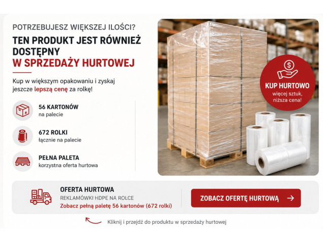 Reklamówki HDPE na rolce 22 × 42 cm do 5 kg | WikMar