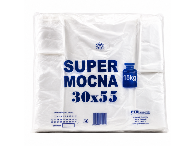 Reklamówki białe 30 × 55 cm, 12 µm – 1500 szt. | WikMar
