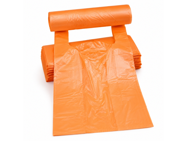 Pomarańczowe reklamówki LDPE 26/58 cm, 25 µm | WikMar