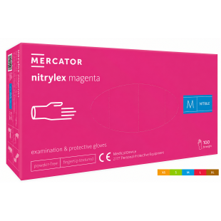 Rękawiczki nitrylowe NITRYLEX magenta różowe 100 szt. | WikMar