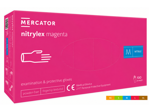 Rękawiczki nitrylowe NITRYLEX magenta różowe 100 szt. | WikMar