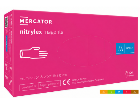 Rękawiczki nitrylowe NITRYLEX magenta różowe 100 szt. | WikMar