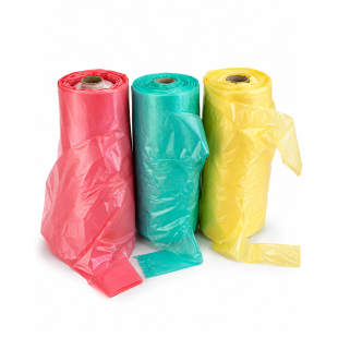 Kolorowe reklamówki foliowe na rolce 22 × 43 cm czerwone zielone żółte