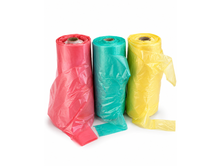Kolorowe reklamówki foliowe na rolce 22 × 43 cm czerwone zielone żółte
